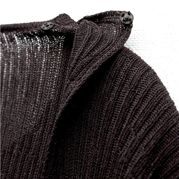 Zara Fine Knit Shawl Scarf sweater Brown M NWOT - Picture 13 of 13